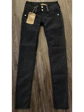 NWT Vintage Y2K Watch LA Zebra Print SZ 5 Black Skinny Jeans